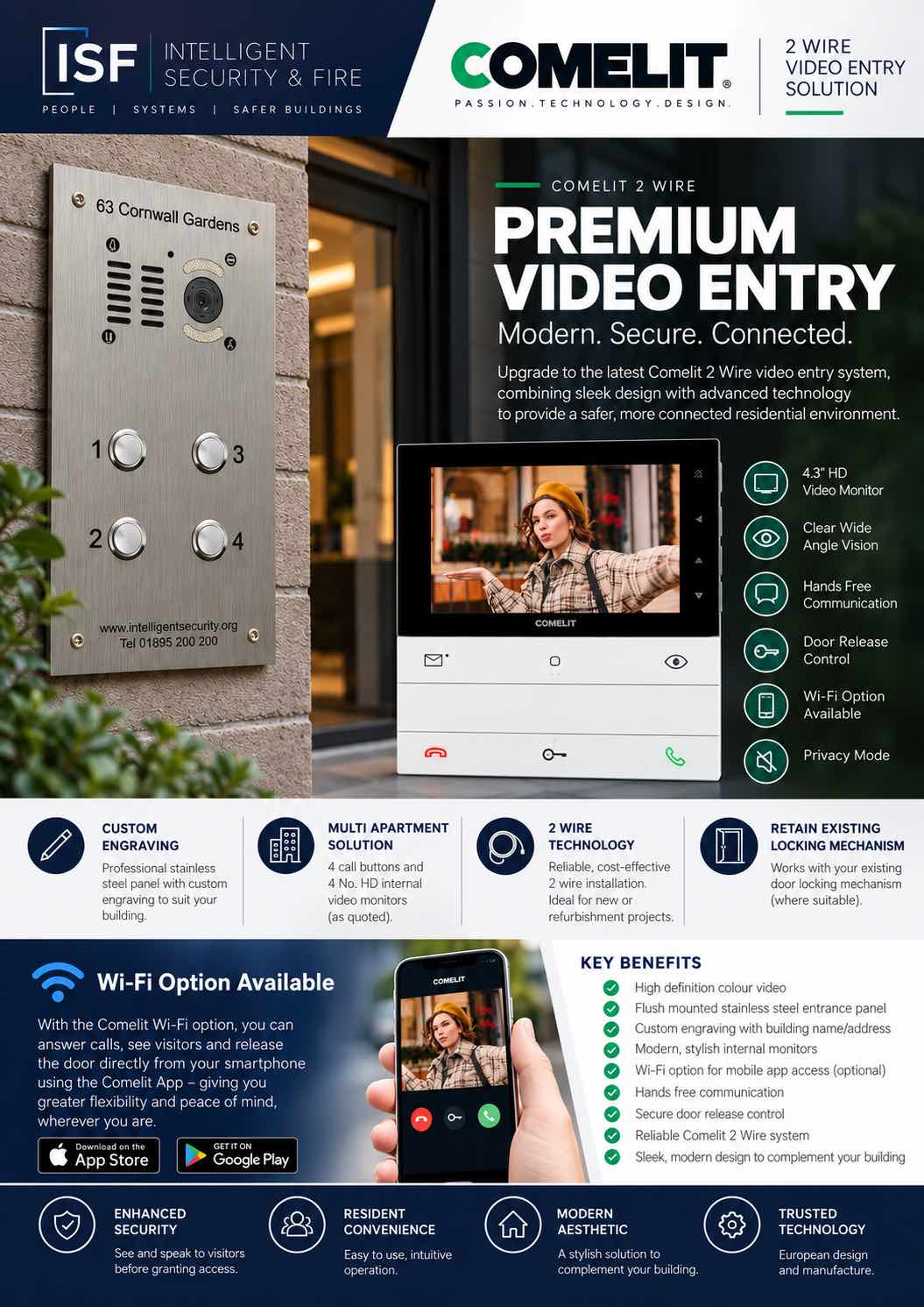 comelit video entry intercome from intelligent security in london and middlesex